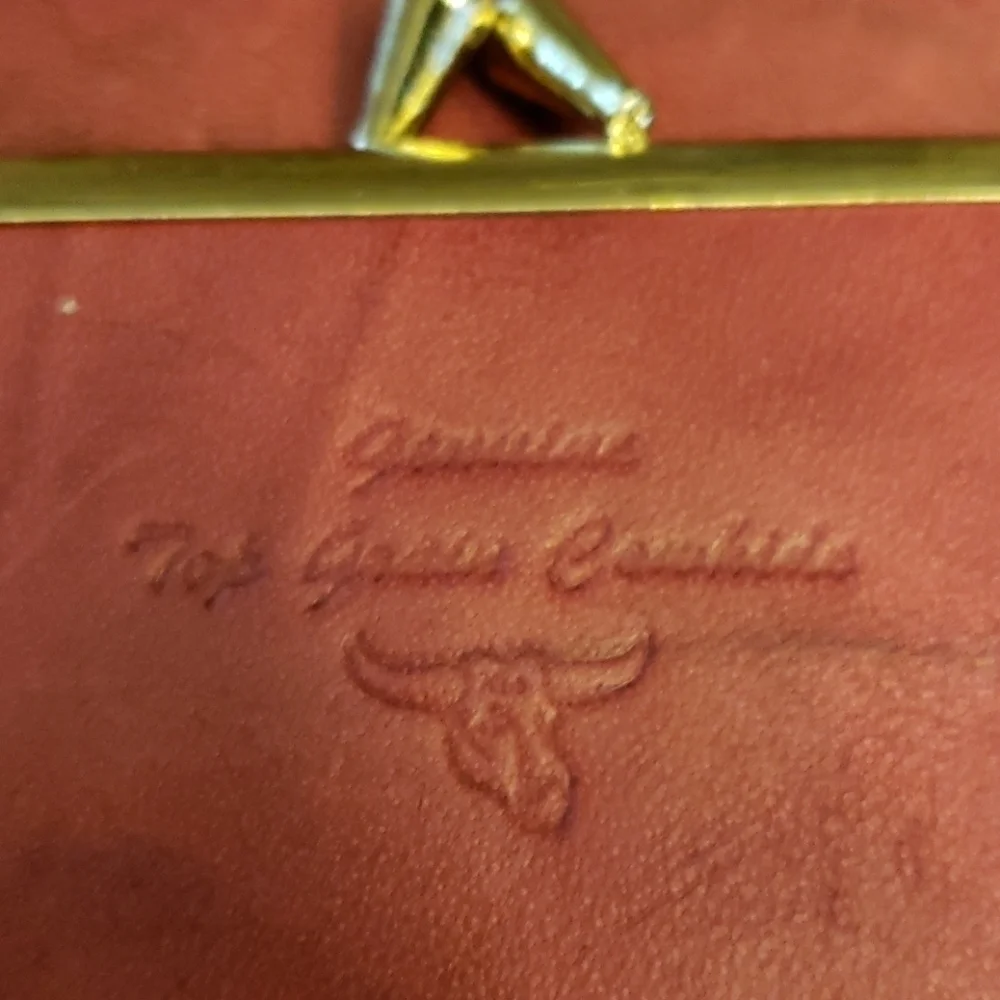 Vtg Top Grain Cowhide Leather Checkbook Wallet